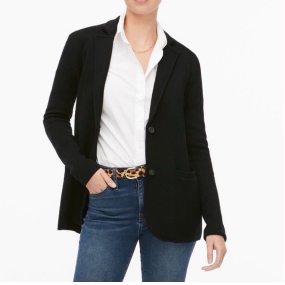 J. Crew Mercantile Black Knit Sweater Blazer, Size XS